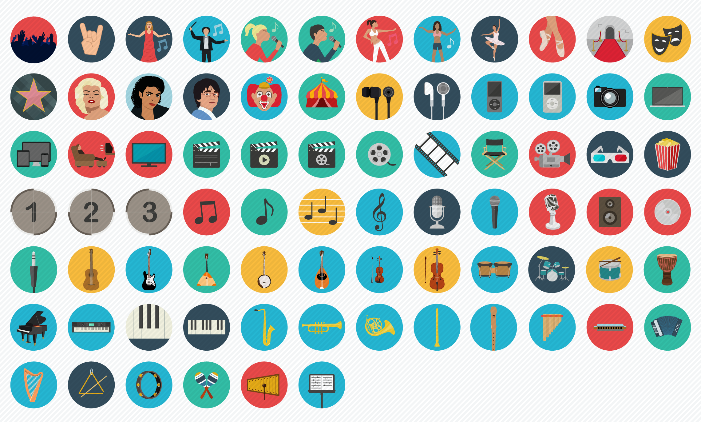 Music Entertainment flat icons