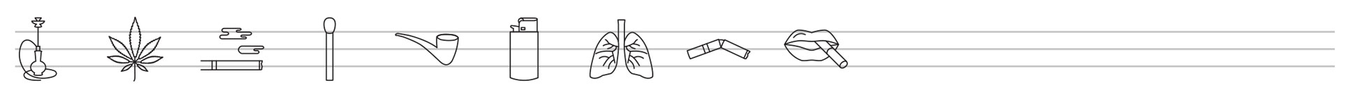 smoking line icons