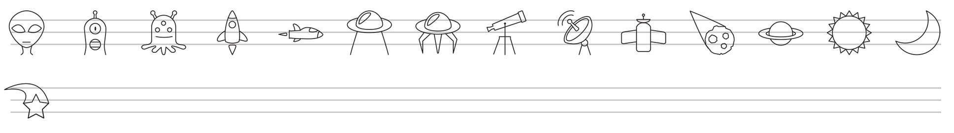 space line icons