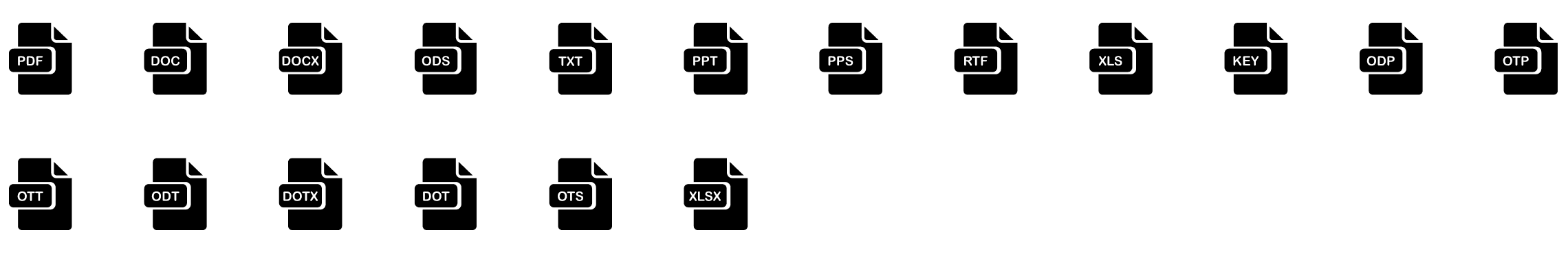 filetype-documents-glyph-icons-preview
