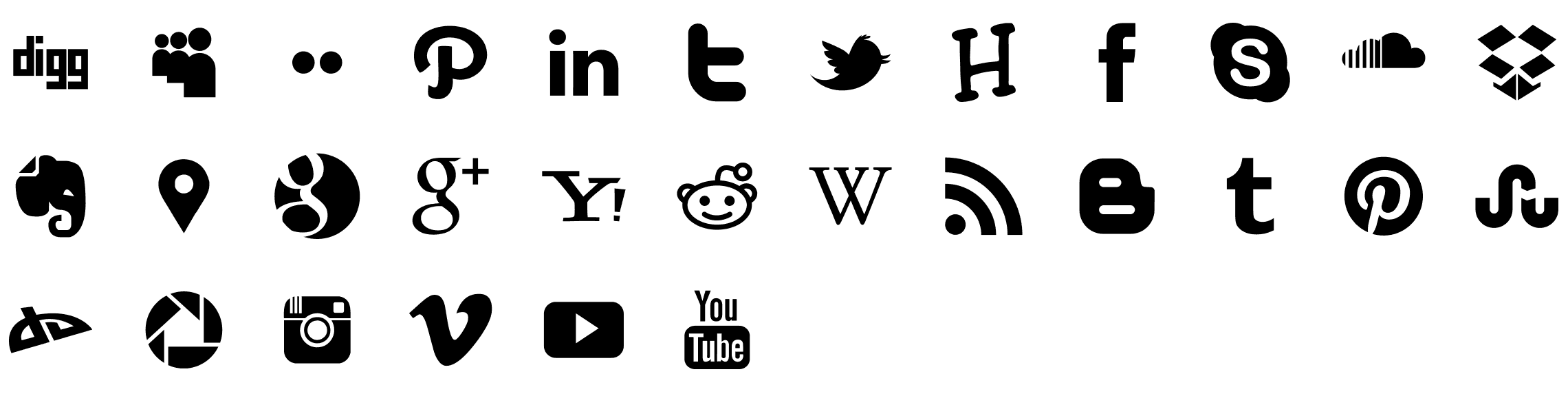 social-media-glyph-icons-preview
