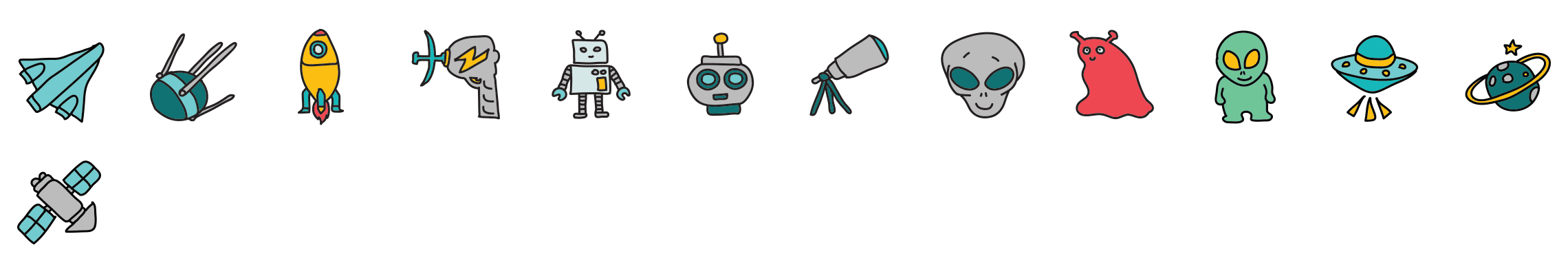 Space-doodle-icons