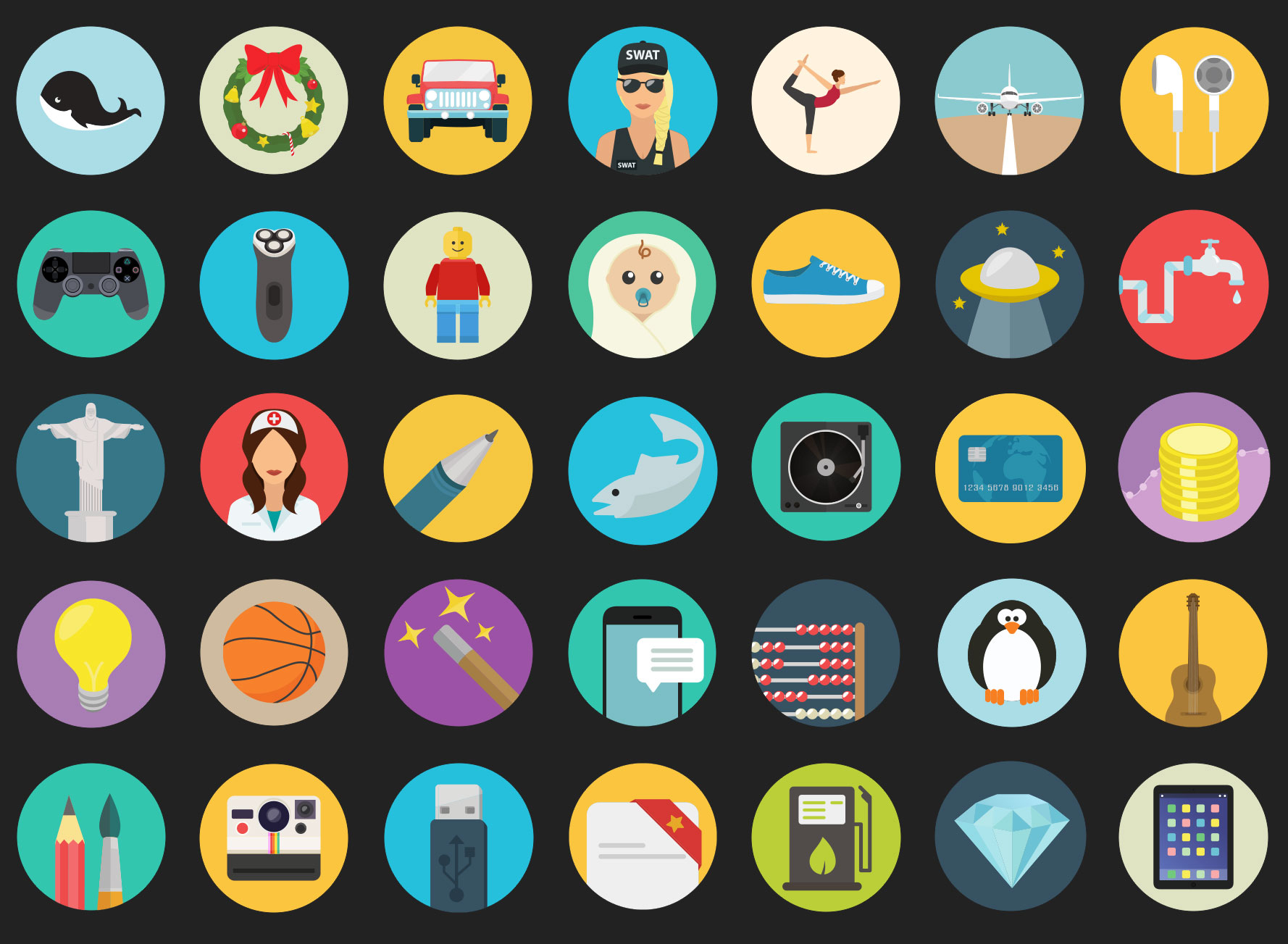 Flat color icons