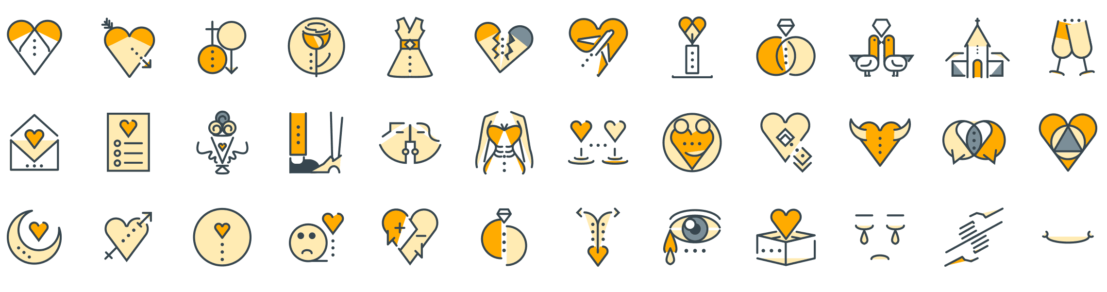 love-and-romance-funline-icons-preview
