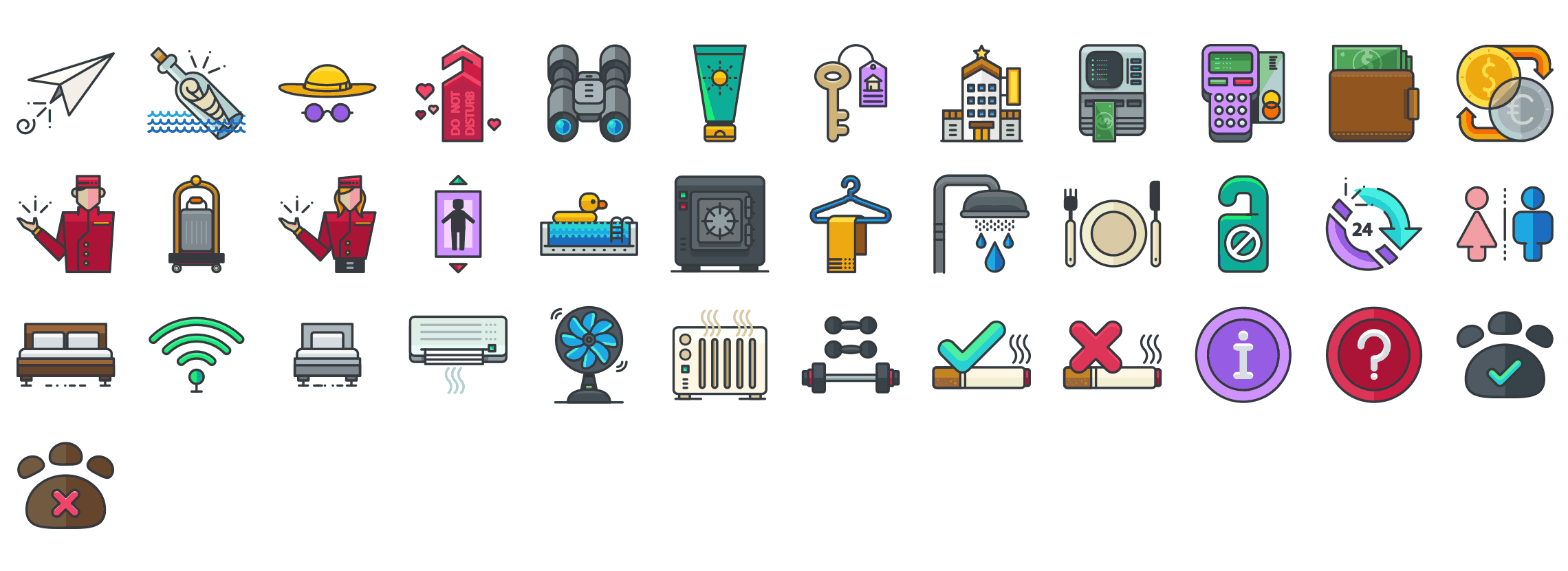 Hotel-essentials-outline-icons