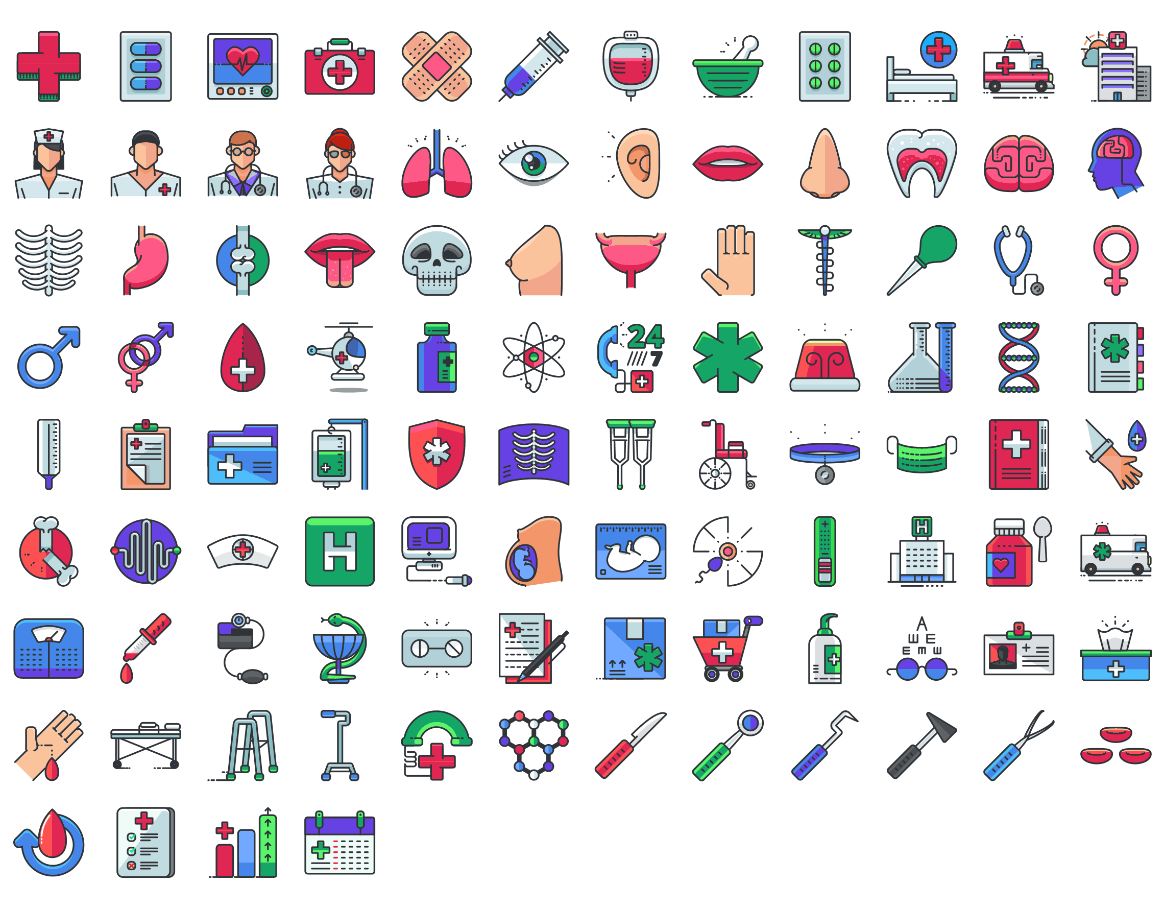 Medicine-outline-icons
