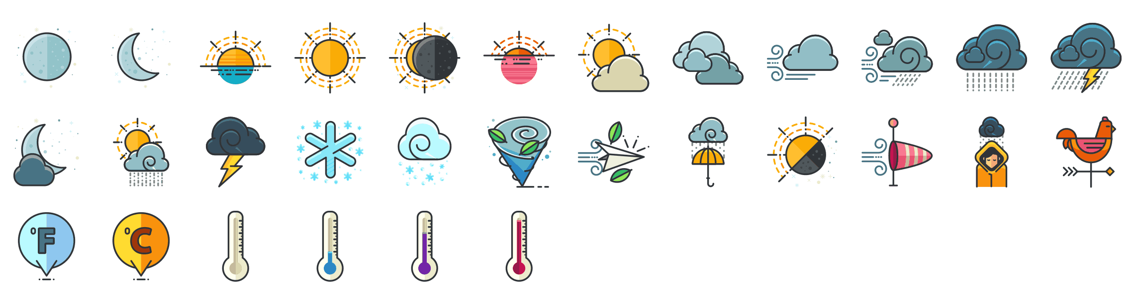 Weather-outline-icons
