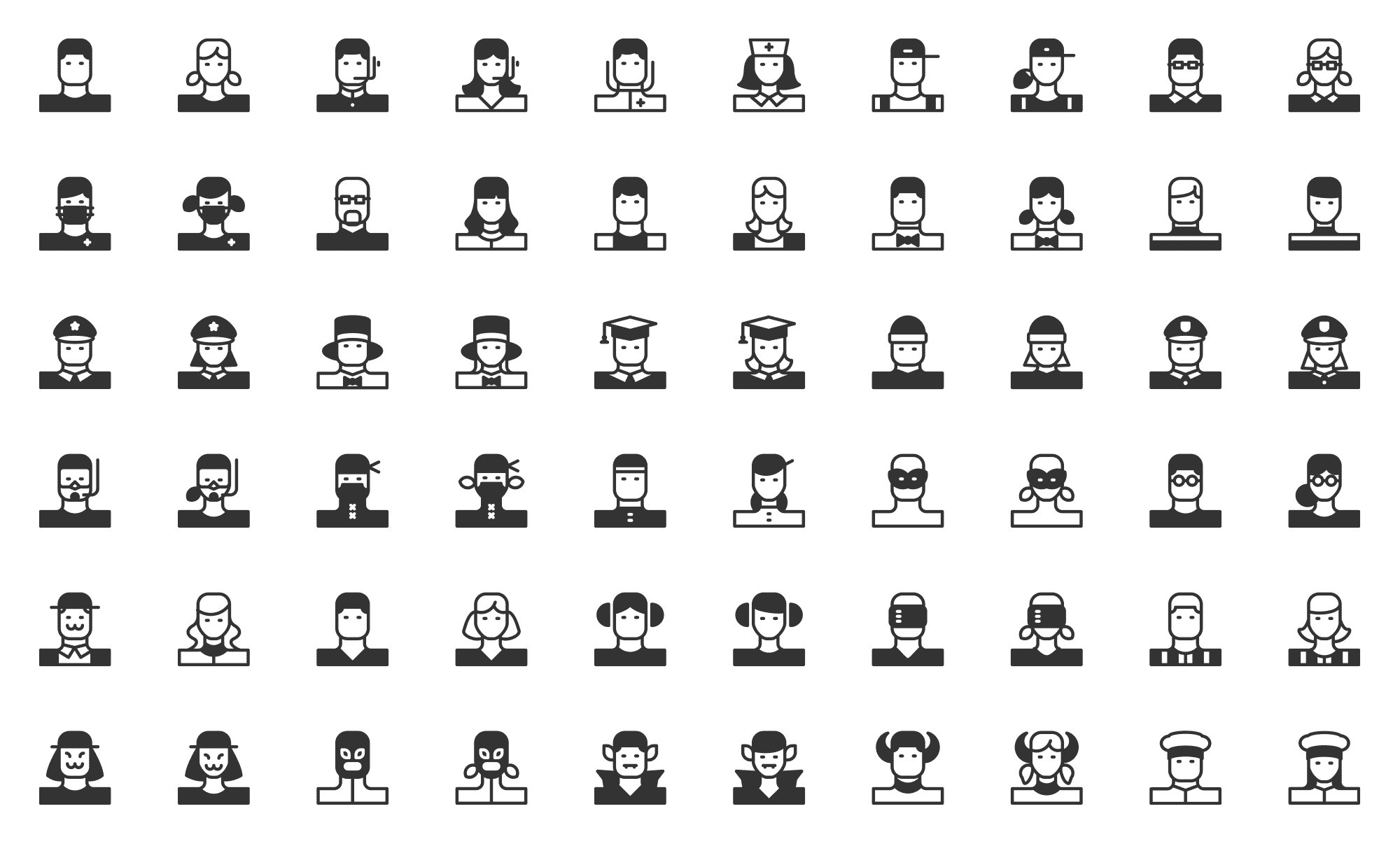 avatar users glyph icons