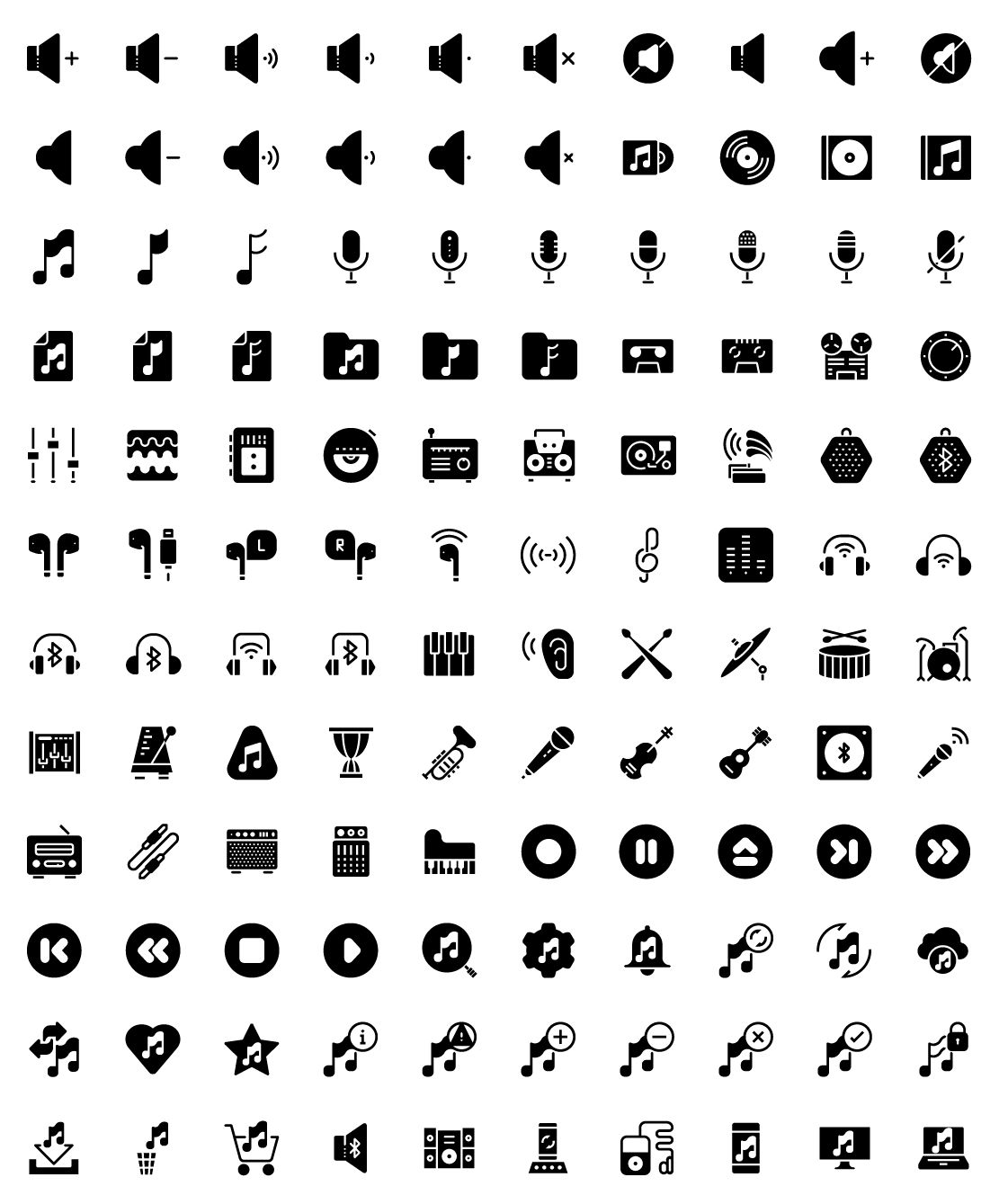 audio ui solid icons