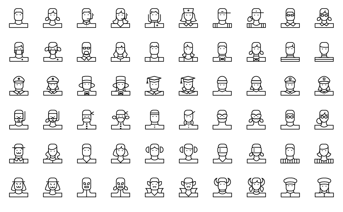 avatar line icons