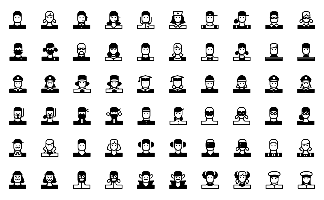 avatars solid icons
