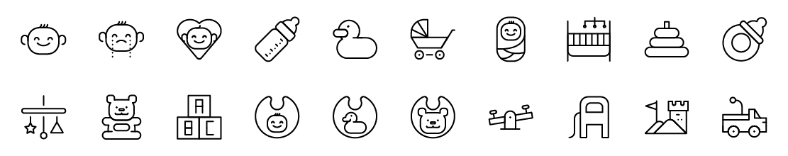 baby line icons