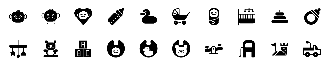 baby solid icons