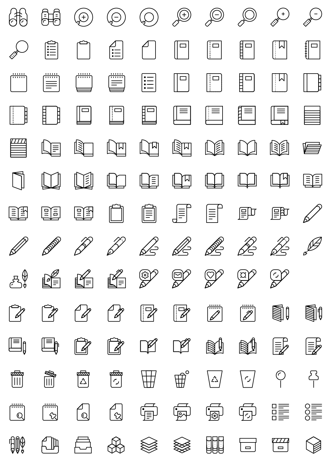 basic content line icons