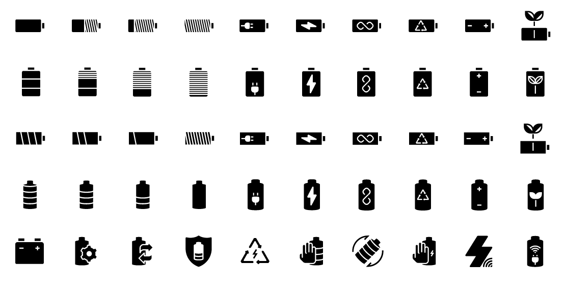 battery indicator solid icons