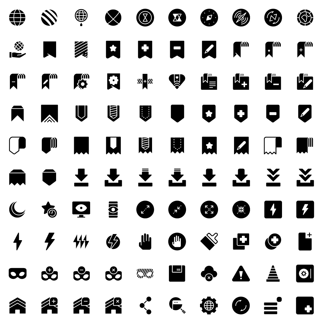 Browser App Content and Development Solid Icons