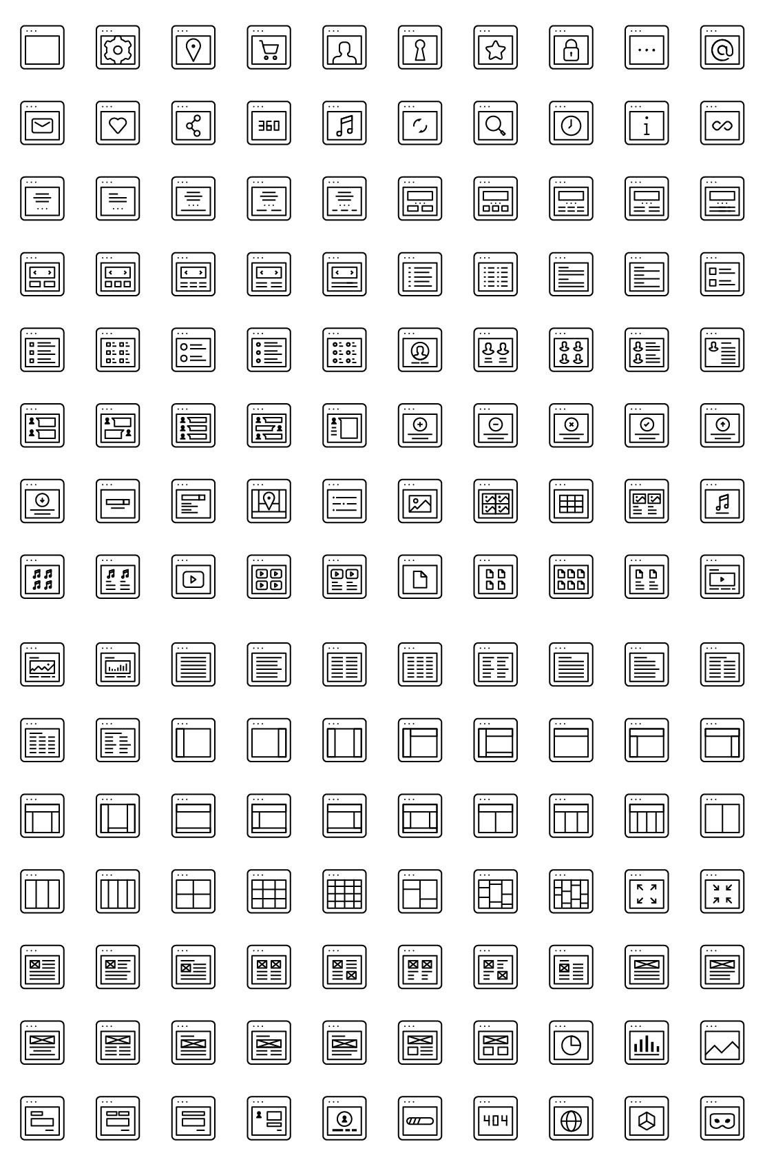 browsers line icons
