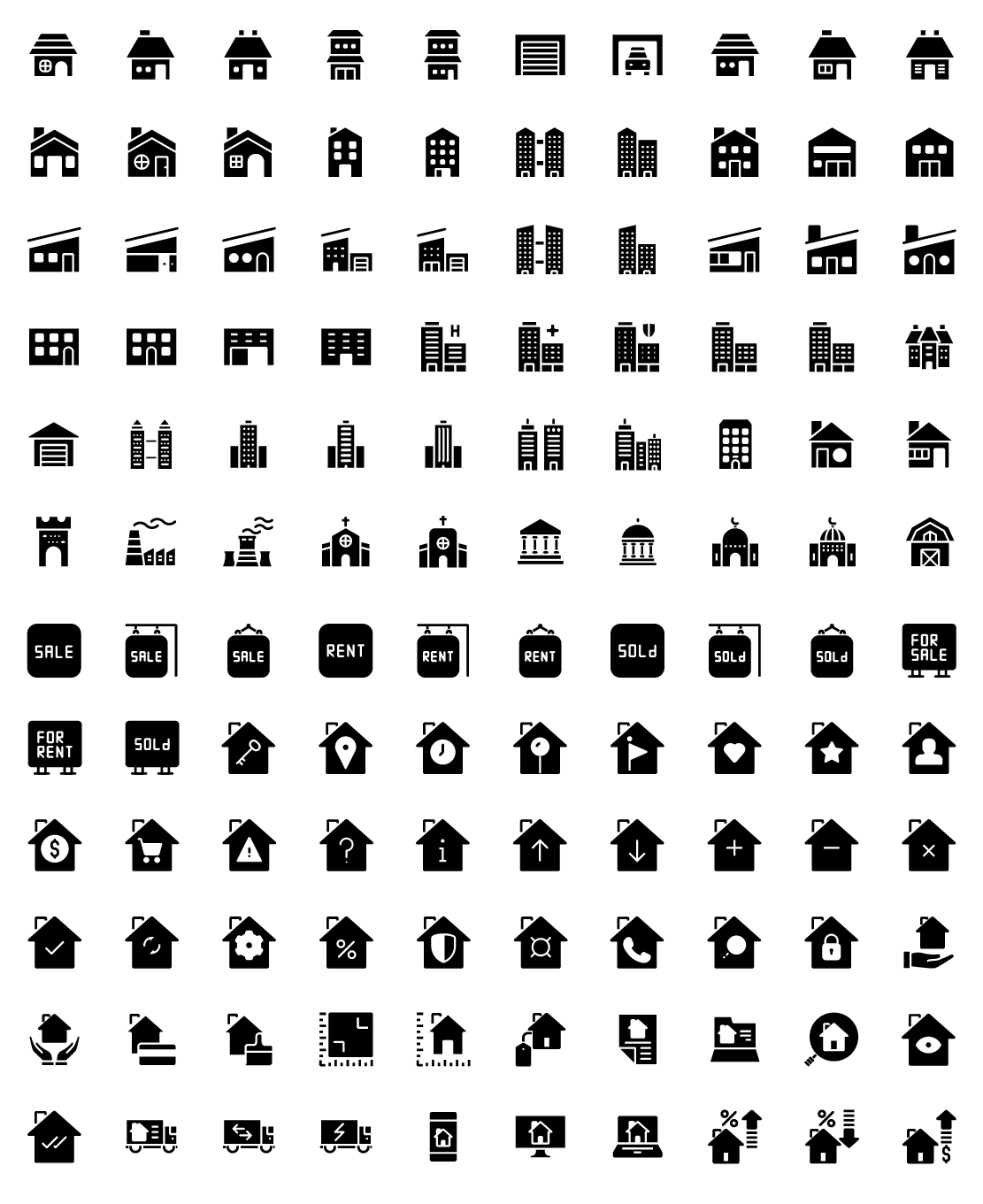 Buildings and Property Solid Icons