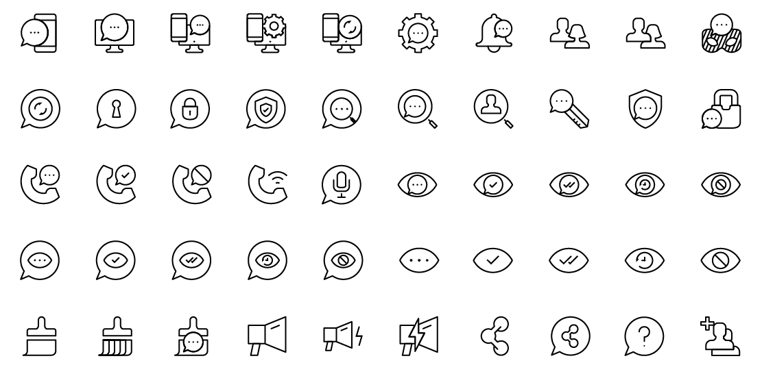 chat app content line icons
