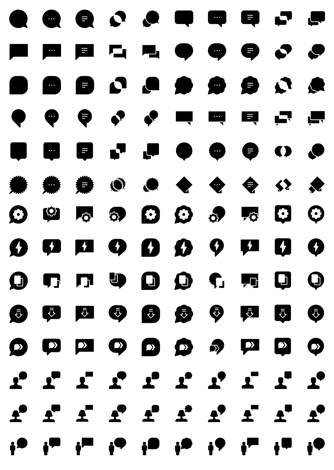 chat bubbles solid icons