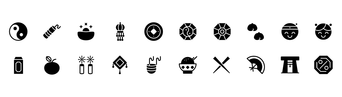 Chinese New Year Solid Icons