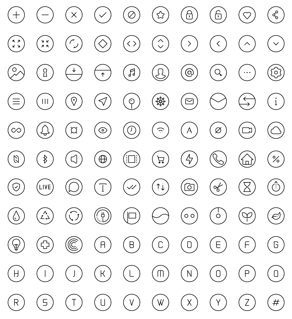 circle icons line icons