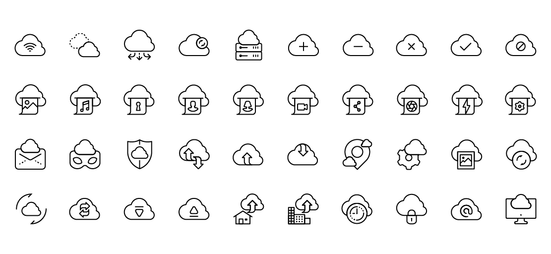 Cloud Line Icons