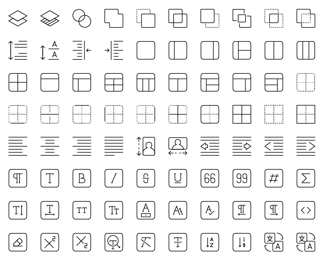 design tools line icons