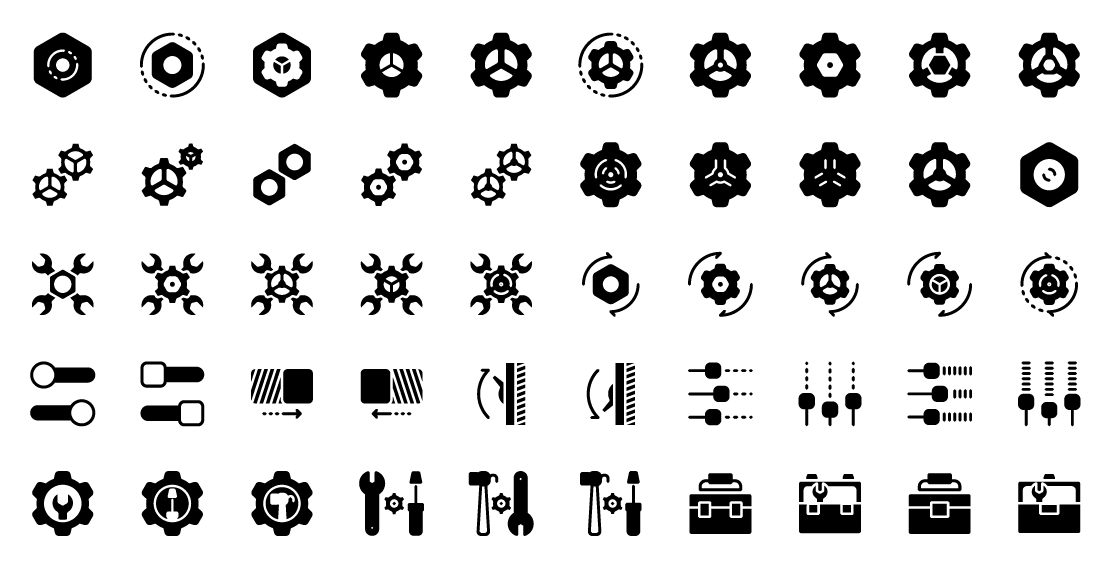 device main settings solid icons