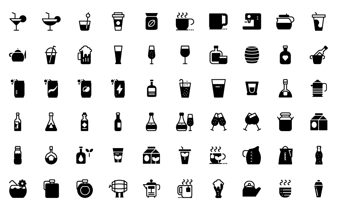 drinks solid icons