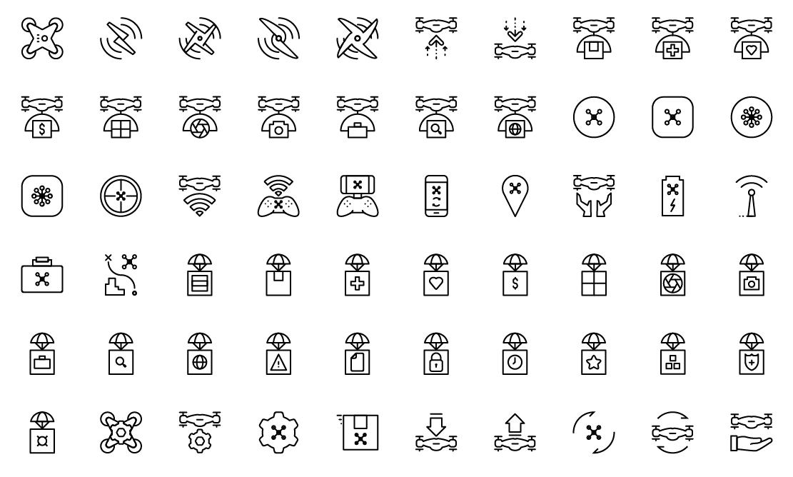 Drone Line Icons