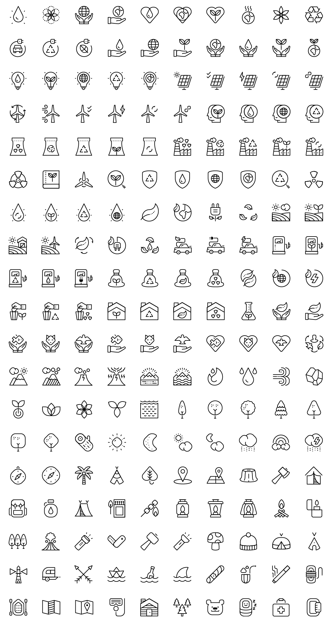 ecology line icons