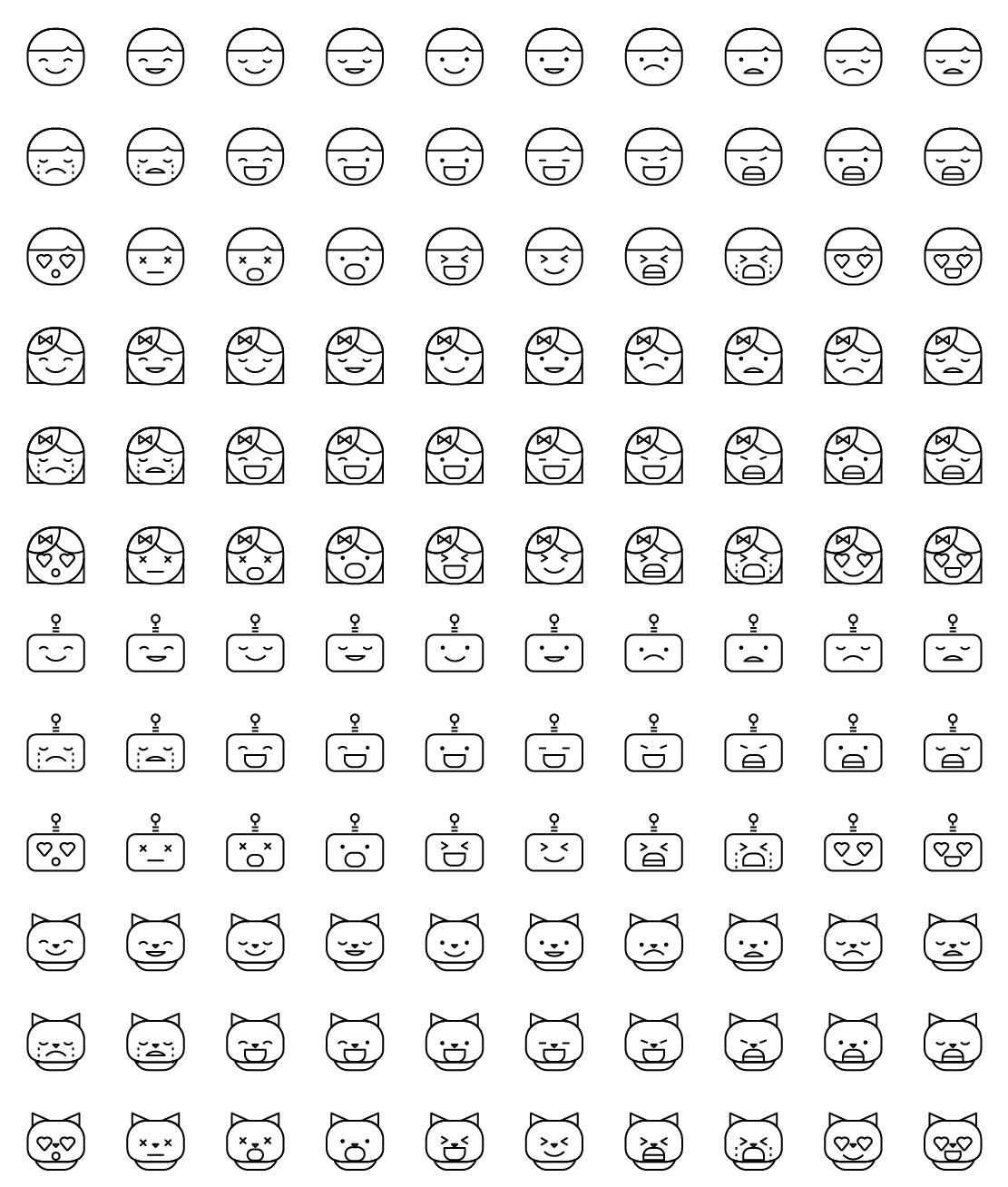 emoticons line icons