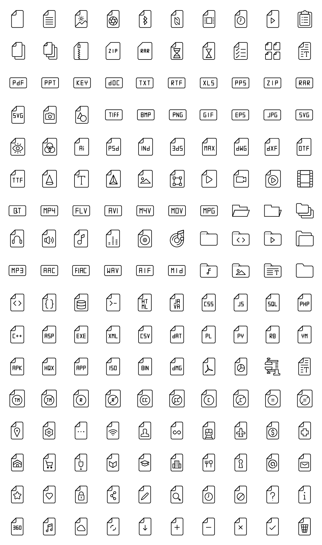 Files Line Icons