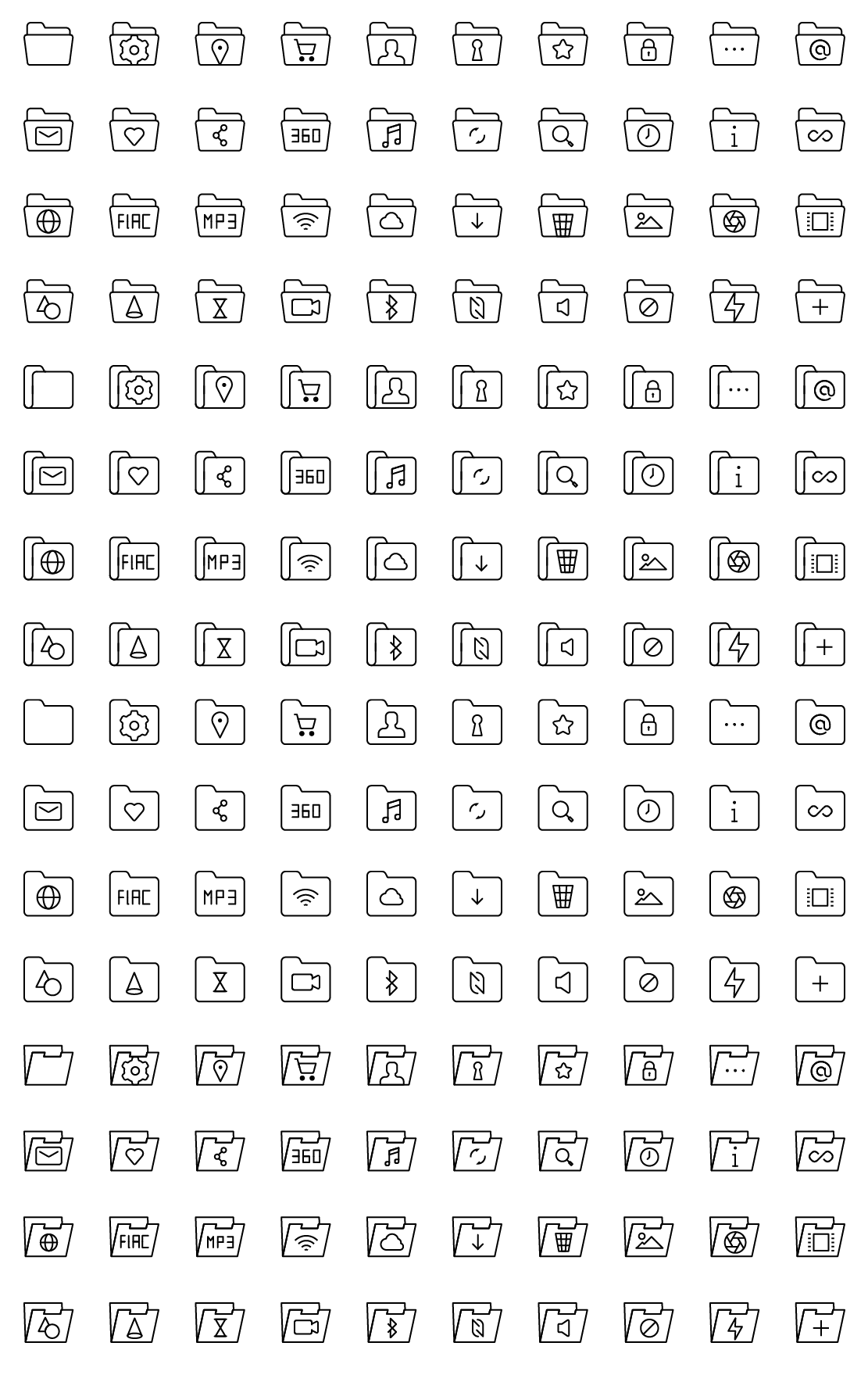 Folder Line Icons