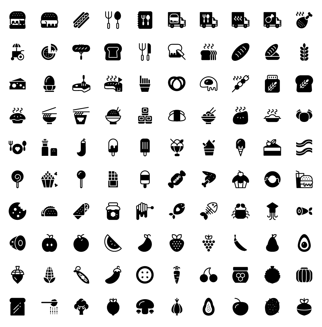 food solid icons