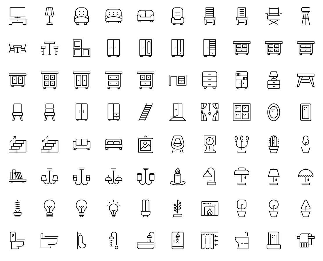 furniture line icons