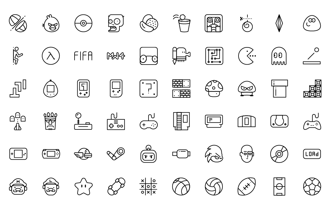 games line icons