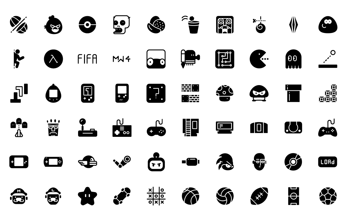 games solid icons