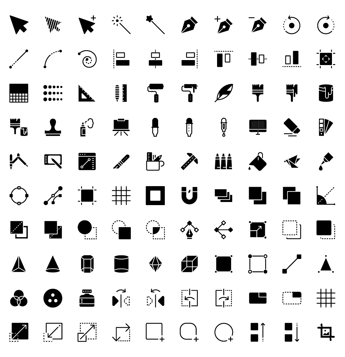graphic design tools solid icons