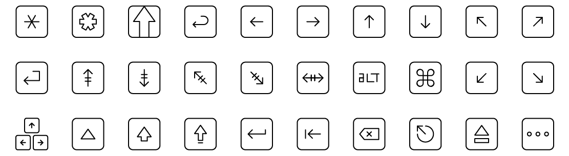 keyboard line icons