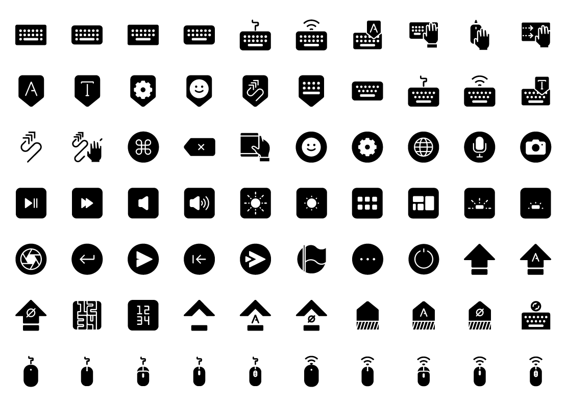 keyboard and mouse solid icons