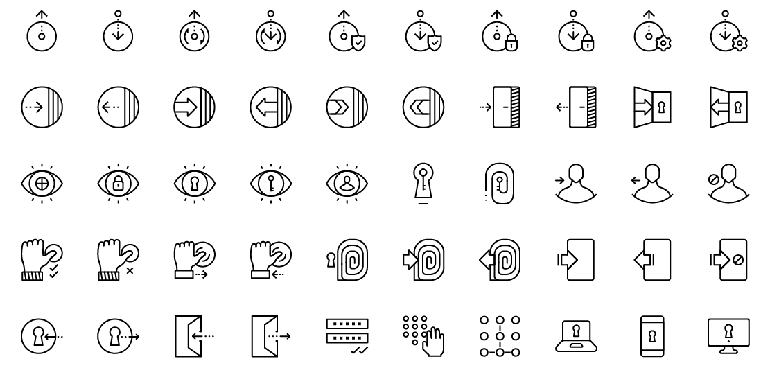 Log in and Log out Line Icons