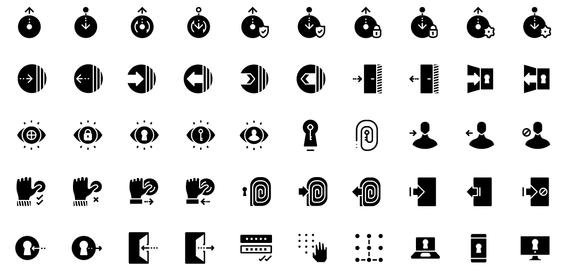 Log in and Log out Solid Icons