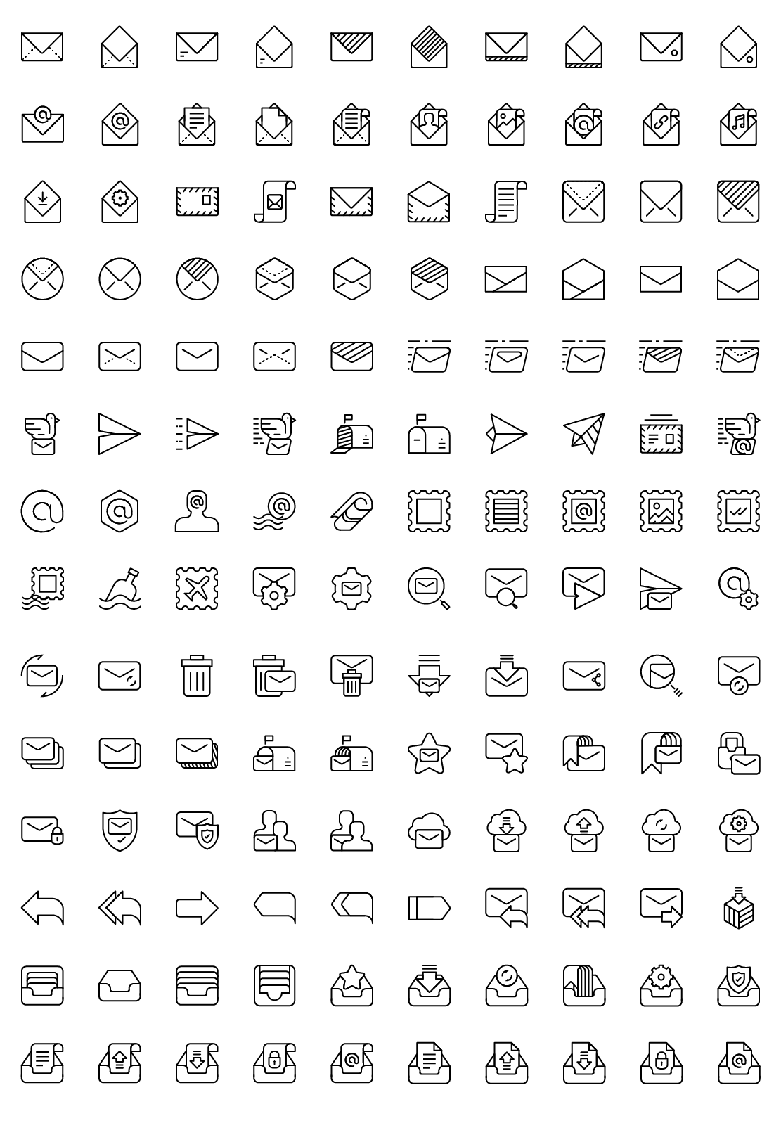 mail line icons
