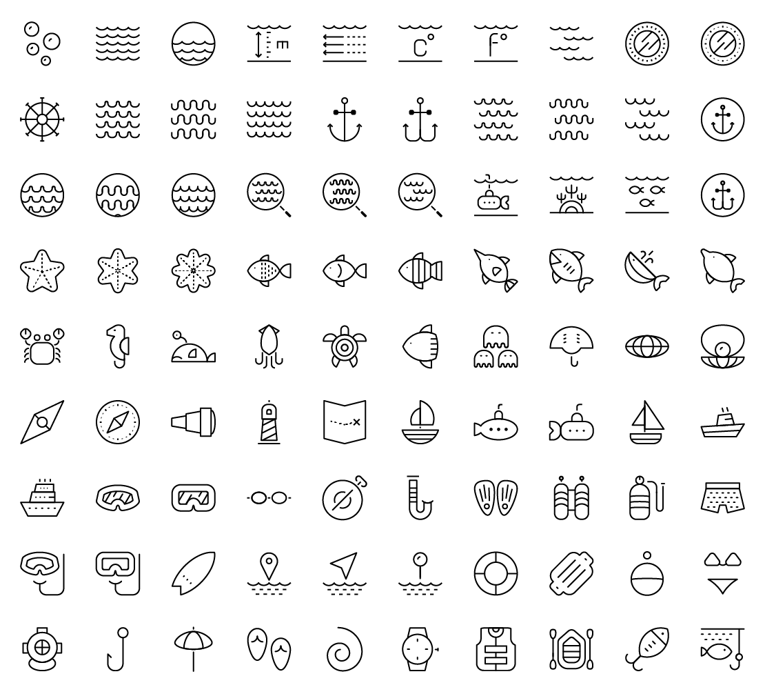 nautical line icons