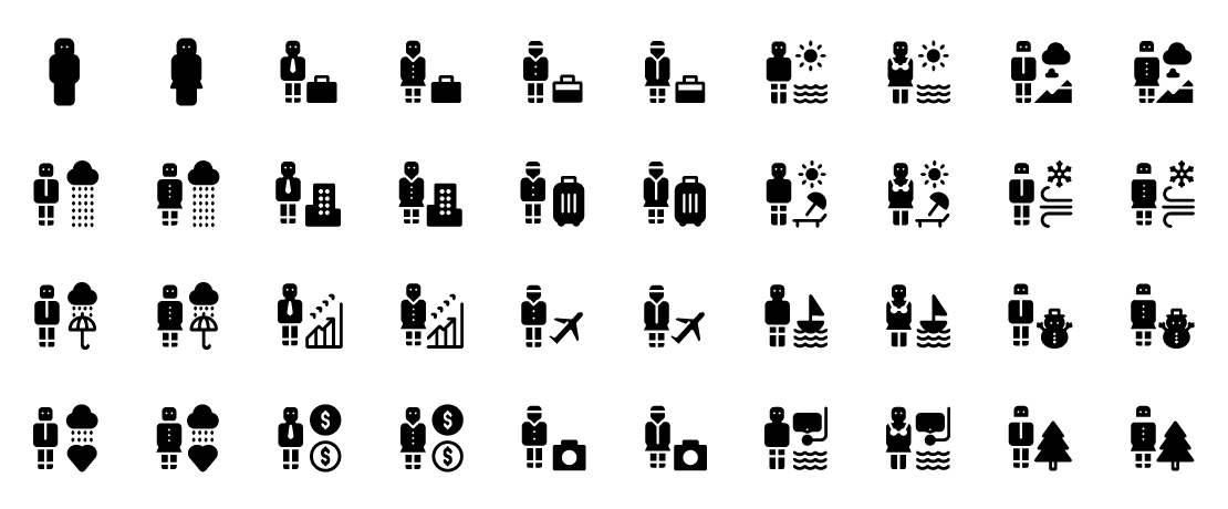 people solid icons
