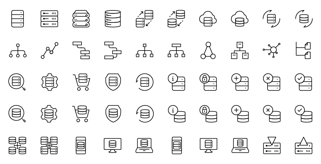 Server Line Icons
