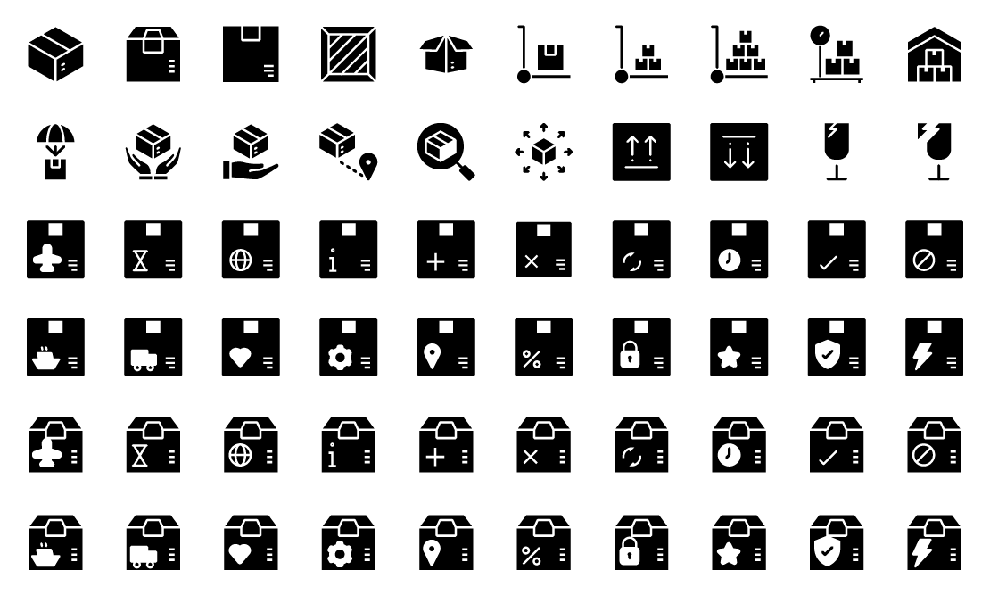 Shipping and Delivery Solid Icons