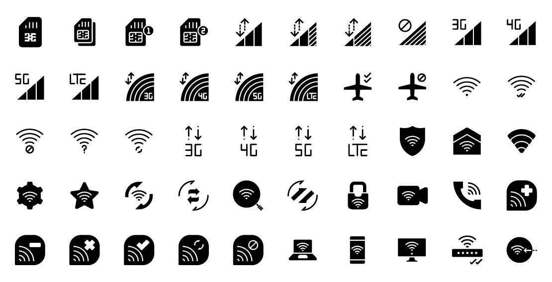 signal indicators solid icons